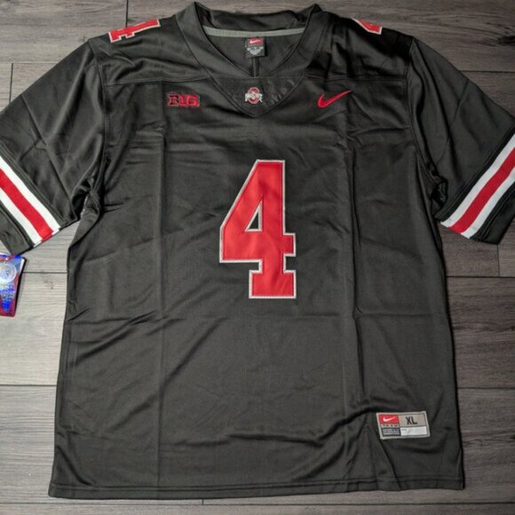 Jeremiah Smith #4 Ohio State Buckeyes BLACKOUT Stitched Men's Jersey Adult Sizes - Picture 7 of 7